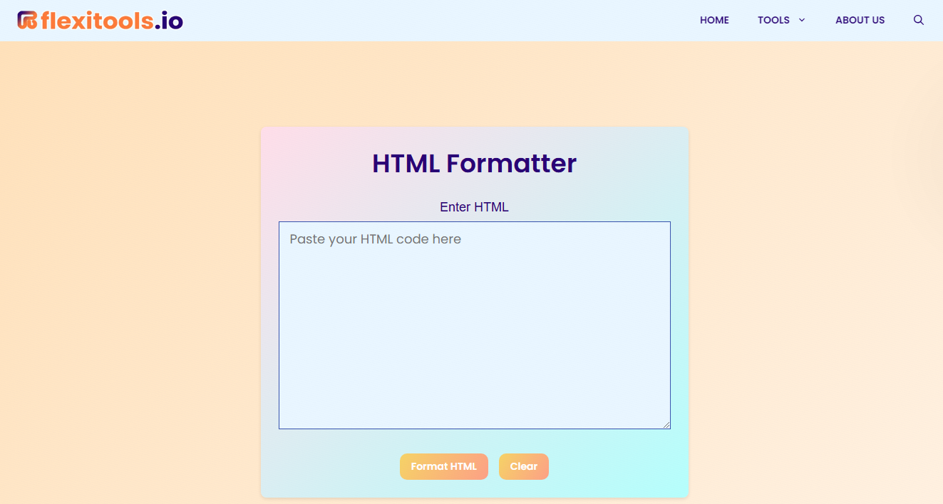 Free HTML Formatter tool 2025 - Beautify & Validate Code Instantly | Flexitools.io